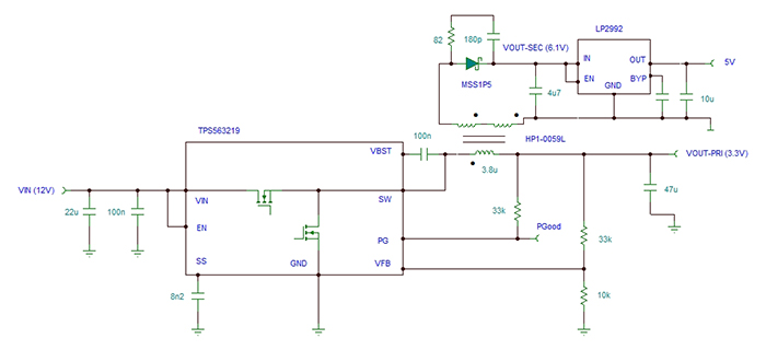 A low cost Fly-Buck converter for 12V applications